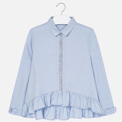 Mayoral Blue Oxford Girl’s Blouse