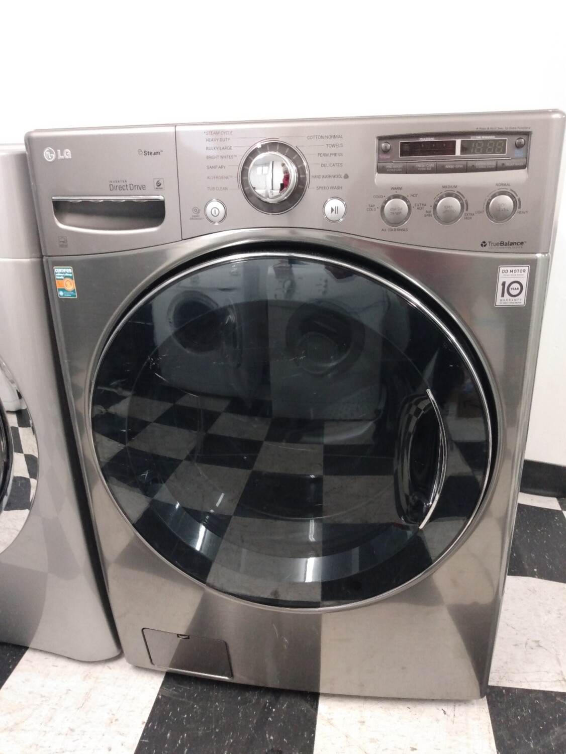 LG Front Load Steam Washer, 27 in, 4.1 Cu.Ft Capacity