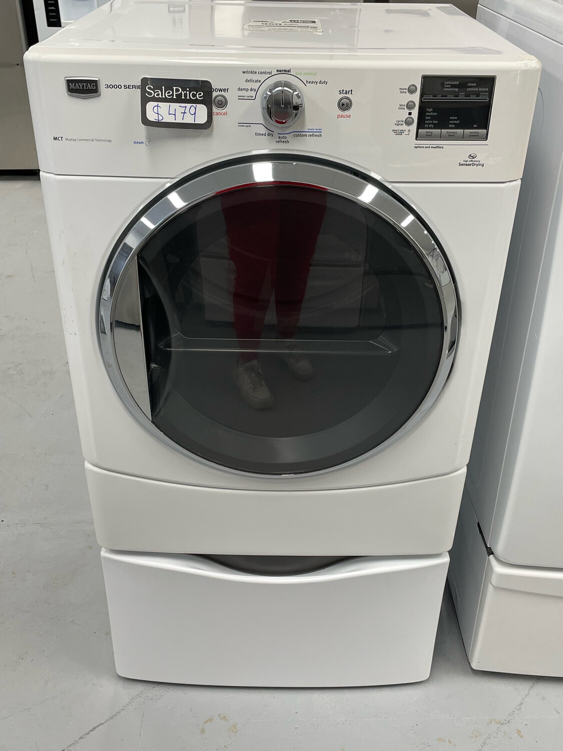 Maytag Steam Dryer W/ Pedestal, 6.7 Cu.Ft