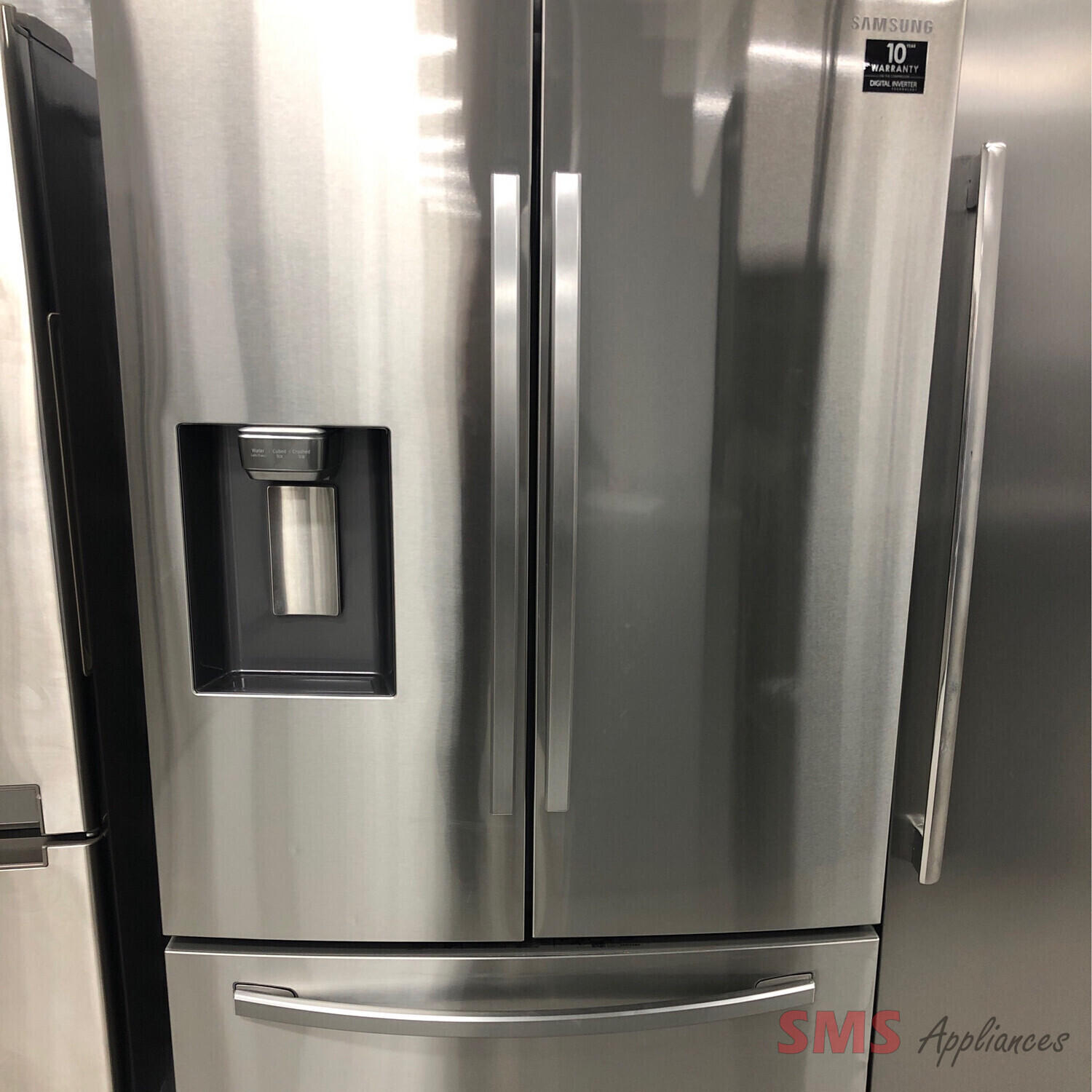 New - Open Box Scratch & Dent Samsung 36" 28.0 Cu.Ft French Door Refrigerator W/ Water & Ice Dispenser RF28R6201SR