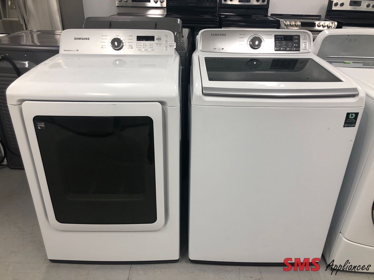 Samsung Top-Load Washer and Dryer Set WA45H7000AW/DV422EWHDWR