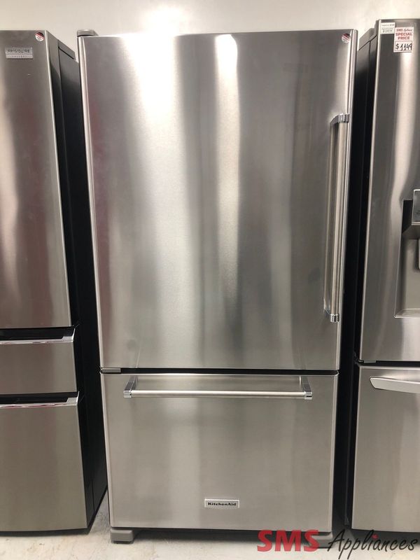 Open Box-Scratch and Dent KitchenAid 33” Bottom Freezer Refrigerator KRBL102ESS Open Box-Scratch and Dent KitchenAid 33” Bottom Freezer Refrigerator KRBL102ESS