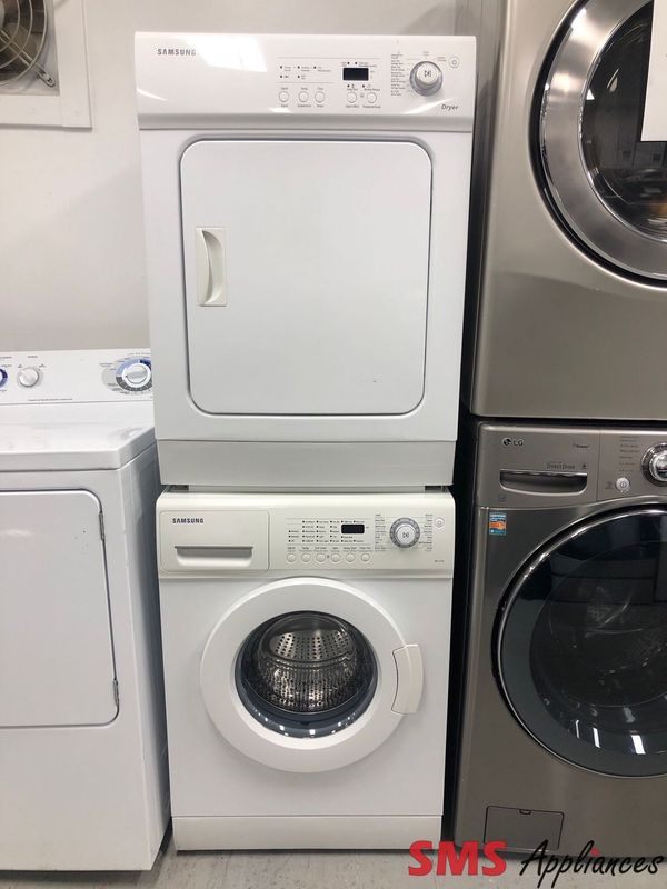 Samsung 24” Front-Load Washer & Dryer Set WFJ1254/ DV665JW Samsung 24” Front-Load Washer & Dryer Set WFJ1254/ DV665JW