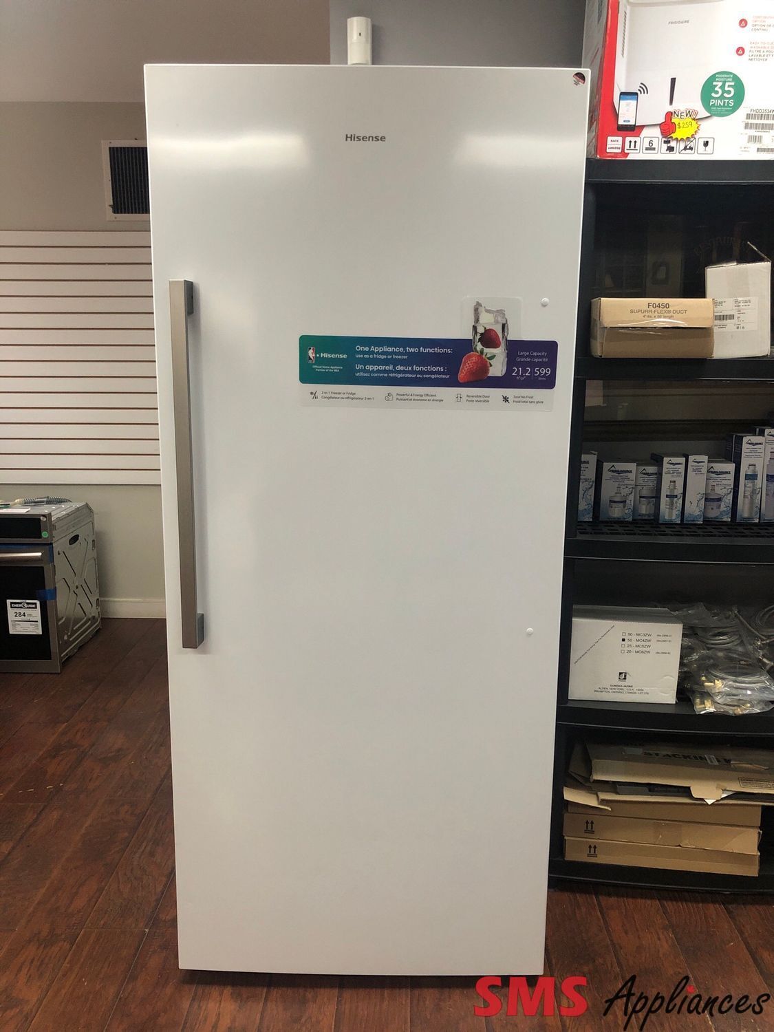 Open Box-Scratch & Dent Hisense 21.2 Cu.Ft  Convertible Upright Fridge or Freezer FV21C7HWE