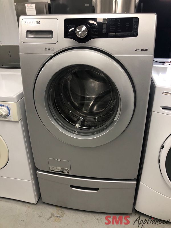 Samsung 4.0 Cu.Ft Front-Load Washer with Pedestal WF221ANS Samsung 4.0 Cu.Ft Front-Load Washer with Pedestal WF221ANS