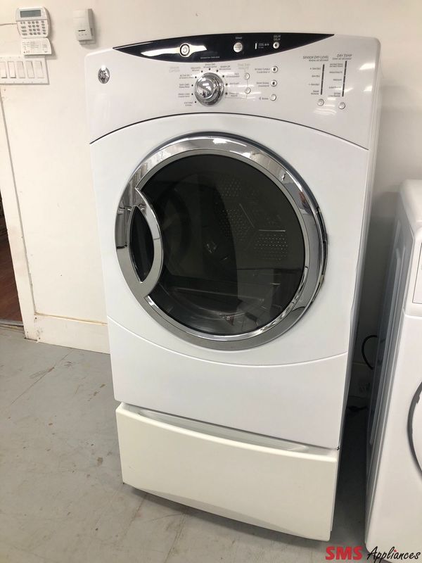 GE 7.0 Cu.Ft Front-Load Dryer with Pedestal PCVH640EJ1WW GE 7.0 Cu.Ft Front-Load Dryer with Pedestal PCVH640EJ1WW