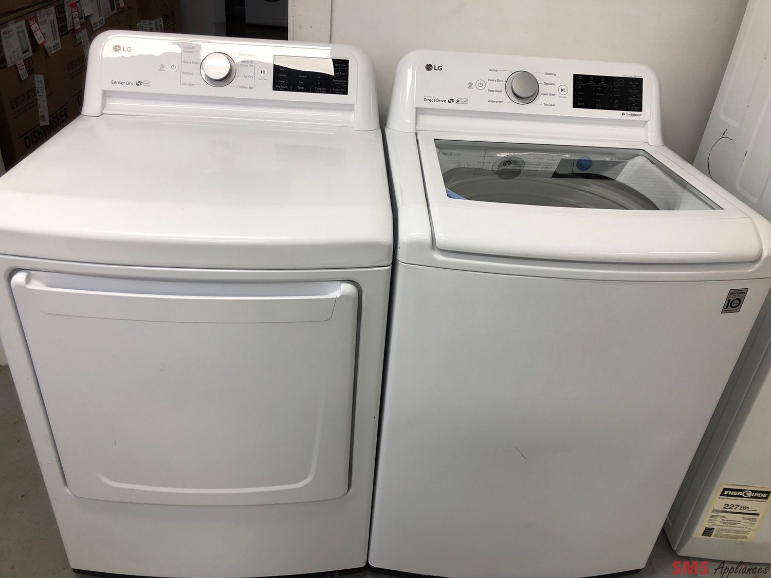 LG Top-Load Washer and Dryer Set WT7100CW/DLE7100W LG Top-Load Washer and Dryer Set WT7100CW/DLE7100W