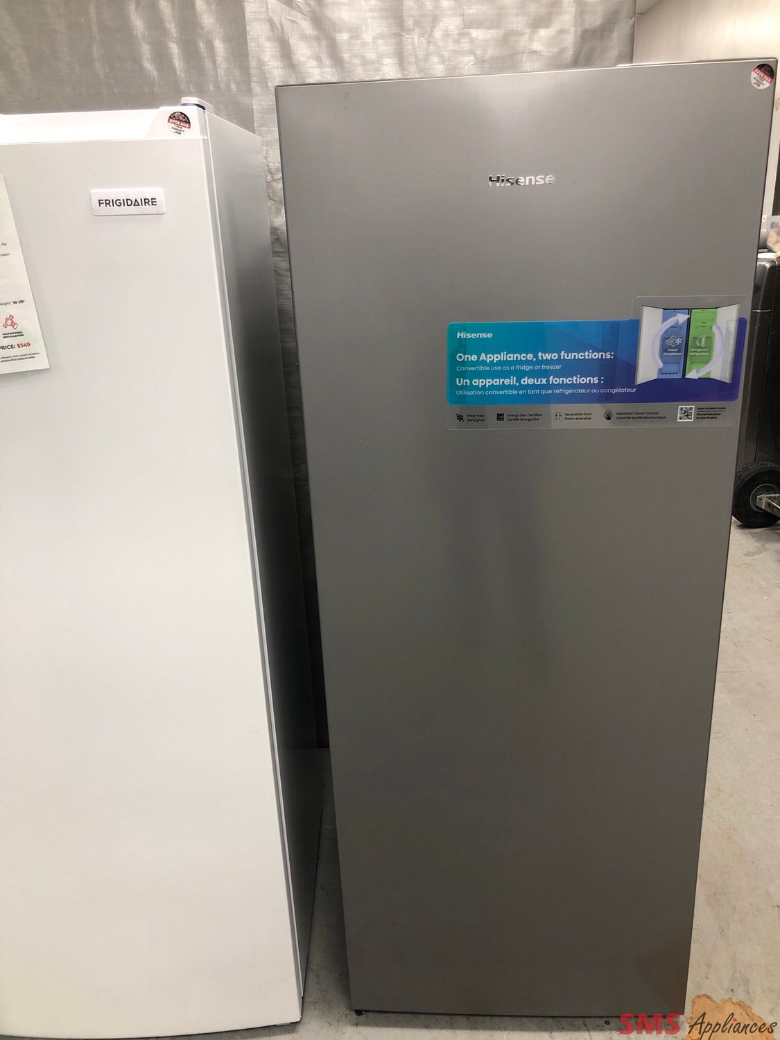 Open Box-Scratch and Dent Hisense  6.0 Cu.Ft Convertible Upright Fridge or Freezer    FV06C7ASE