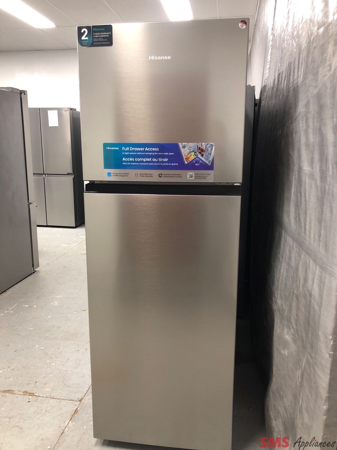 Open Box-Scratch and Dent Hisense 24” Top-Freezer Refrigerator RT12A2CSE Open Box-Scratch and Dent Hisense 24” Top-Freezer Refrigerator RT12A2CSE