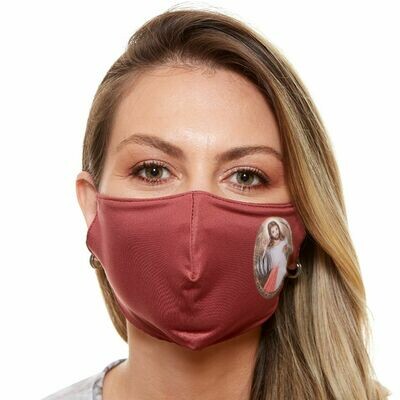 MDA6027 - Divine Mercy of Jesus Face Mask (Red)