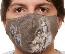 MDA6034 - Our Lady of Mount Carmel Face Mask (brown)