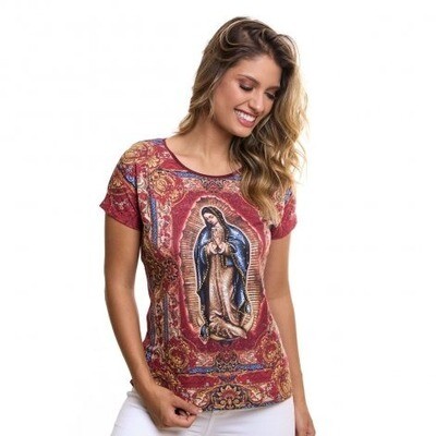 FS9074 - Our Lady of Guadalupe Ladies Shirt (Red)