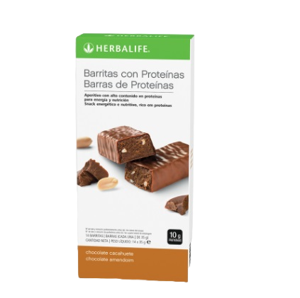 Barras con proteínas 14 barritas sabor Chocolate y Cacahuete