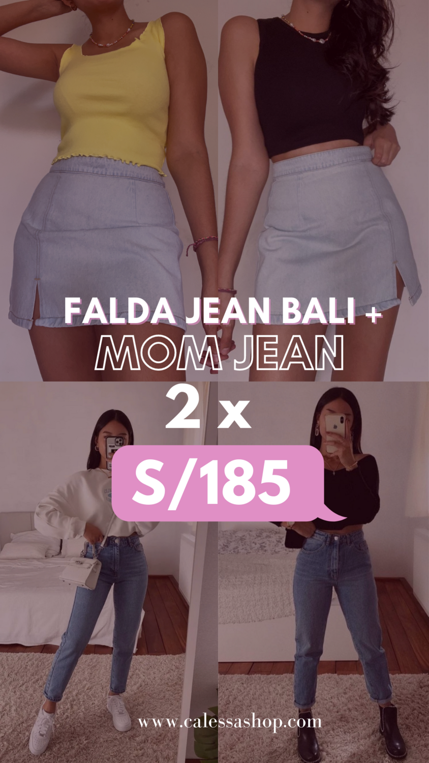 Pack 7: Mom Jean + Falda Jean Bali