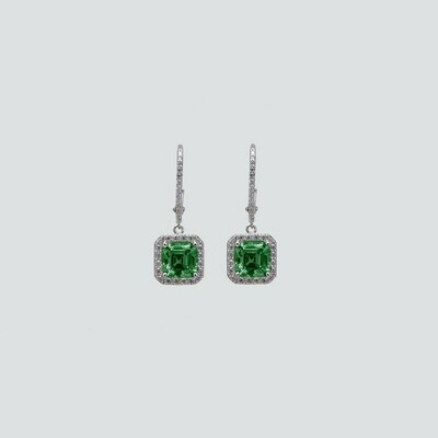 Dainty Earrings Emerald Green