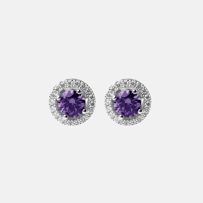 Lavender Round Stud Earrings
