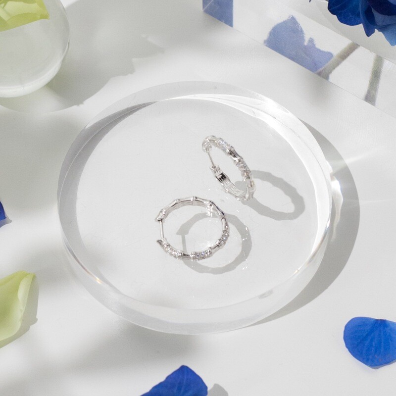Tyra White Gold Hoop Earrings