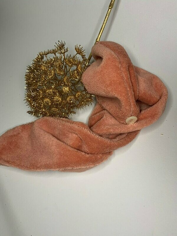 Serviette Cheveux en Eponge Bambou rose pastel