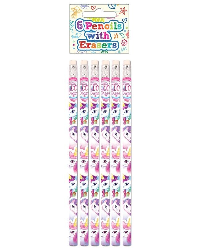 6 Pack Unicorn Pencils