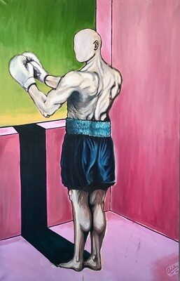 BOXER, 100x200cm, Acrylic and oil colors on canvas