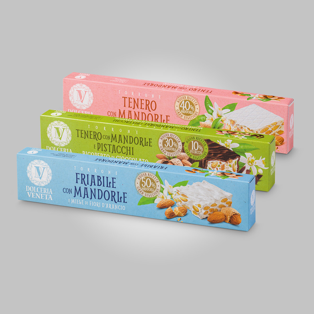 Nuga (torrone) su migdolais ir laukinių gėlių medumi - 150 g
