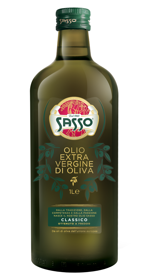 SASSO EXTRA VERGINE (&quot;ypač tyras&quot;) CLASSICO alyvuogių aliejus 1 litras