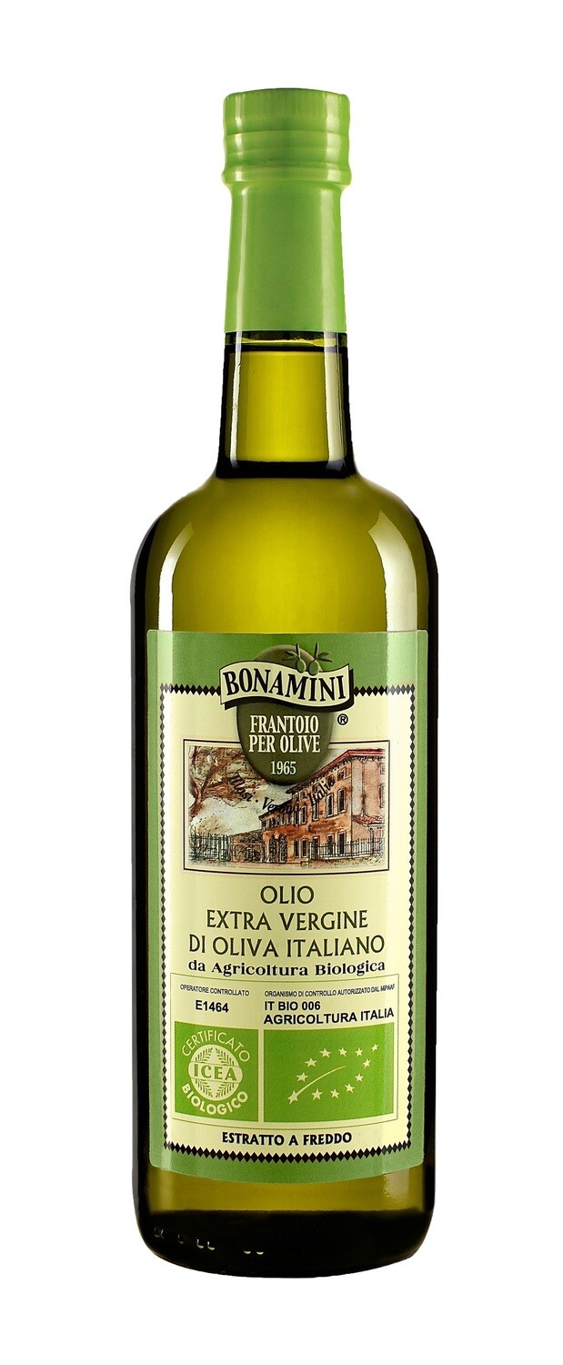 100 % itališkas ekologiškas šalto spaudimo aliejus BONAMINI BIO 0,5 l