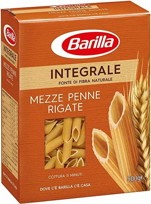 Pilno grūdo makaronai Barilla Mezze Penne Rigate Integrale (trumpi vamzdeliai) 500 g