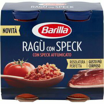 Padažas makaronų patiekalams - Barilla RAGU con SPECK - 180 gr (stiklo taroje)
