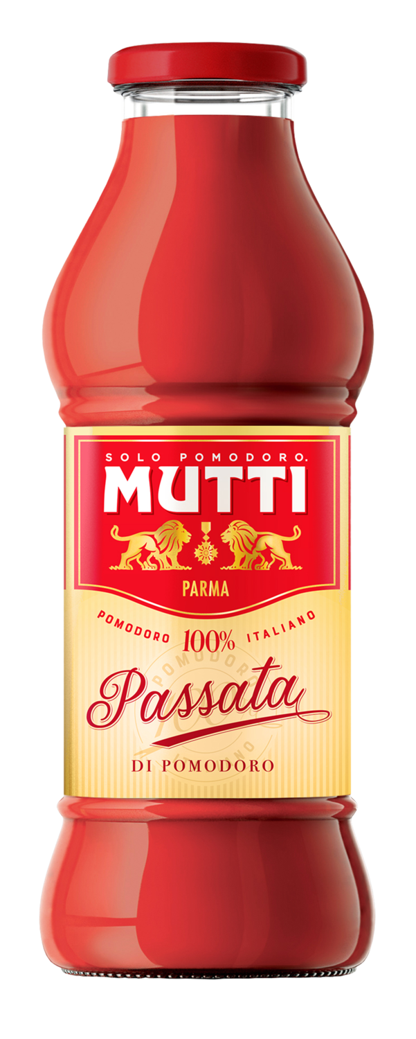 Trintų pomidorų pasta (tyrė) MUTTI - 400 gr (stiklinėje taroje). 100 % itališki pomidorai.