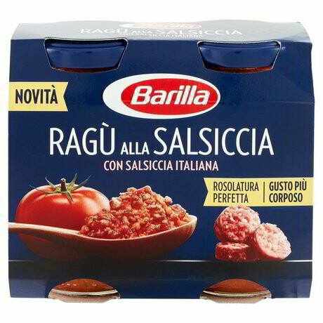 Padažas makaronų patiekalams - Barilla RAGU alla SALSICCIA - 180 gr (stiklo taroje)