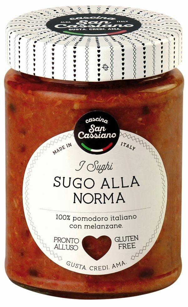 Padažas makaronų patiekalams - SUGO ALLA NORMA (su baklažanais) - 290 gr (stiklo taroje)