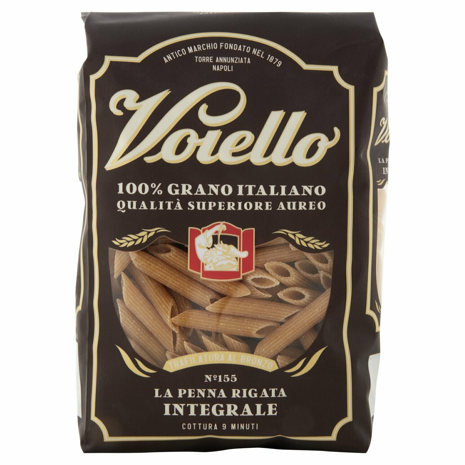 Itališki pilno grūdo makaronai penne rigate (vamzdeliai) integrale - Voiello, 500 gr