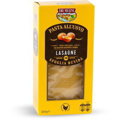 Lazanijos lakštai su kiaušiniais Tre Mulini, 500 g