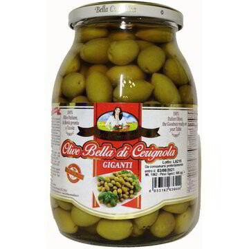 Žalios itališkos alyvuogės su kauliukais (&#39;&#39;milžinės) - 1 l, Bella di Cerignola