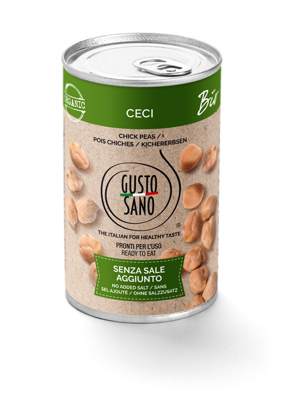 Itališki ekologiškai auginti avinžirniai  - GUSTO SANO, 400 gr