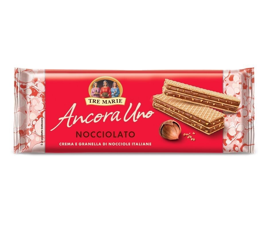 Itališki vafliai su lazdyno riešutų kremu ir grūdeliais  - 140 gr, Tre Marie
