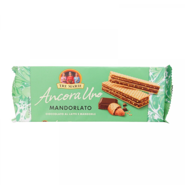 Itališki vafliai su migdolų grūdeliais ir pienišku šokoladu - 140 gr, Tre Marie