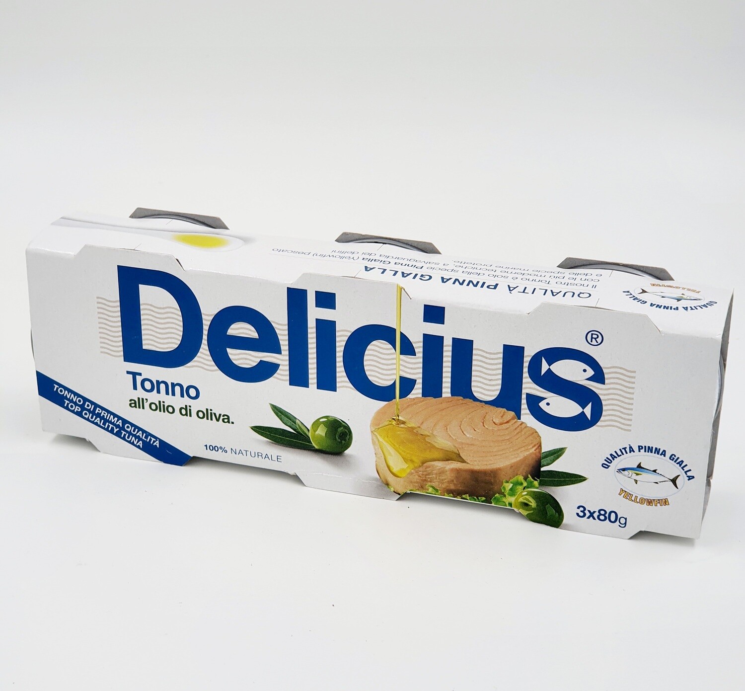 Tunas alyvuogių aliejuje - 3 * 80 gr, Delicius