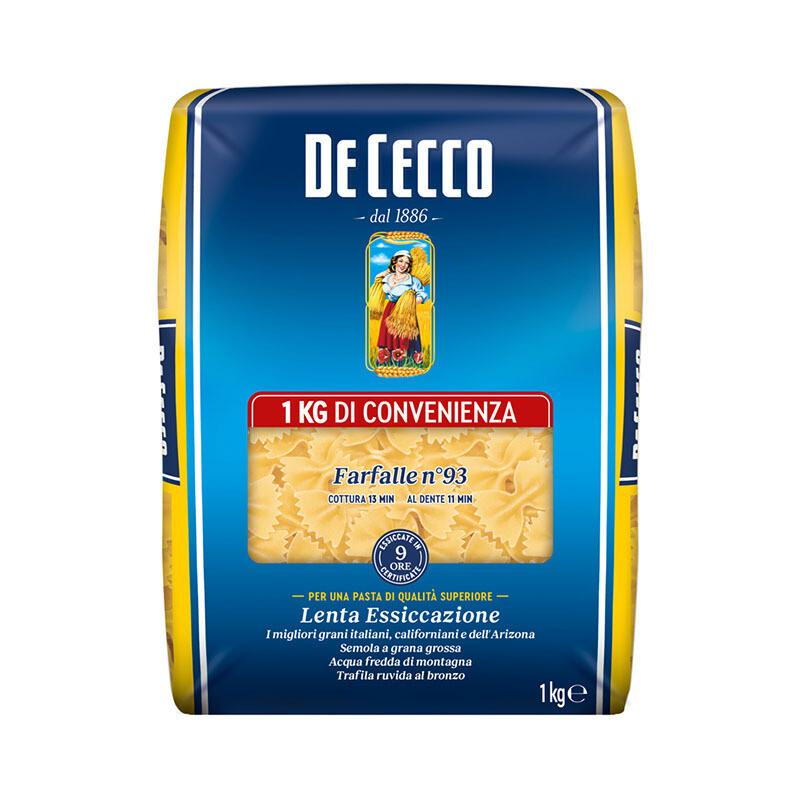 De Cecco makaronai farfalle (&#39;&#39;drugeliai&#39;&#39;) -  1 kg