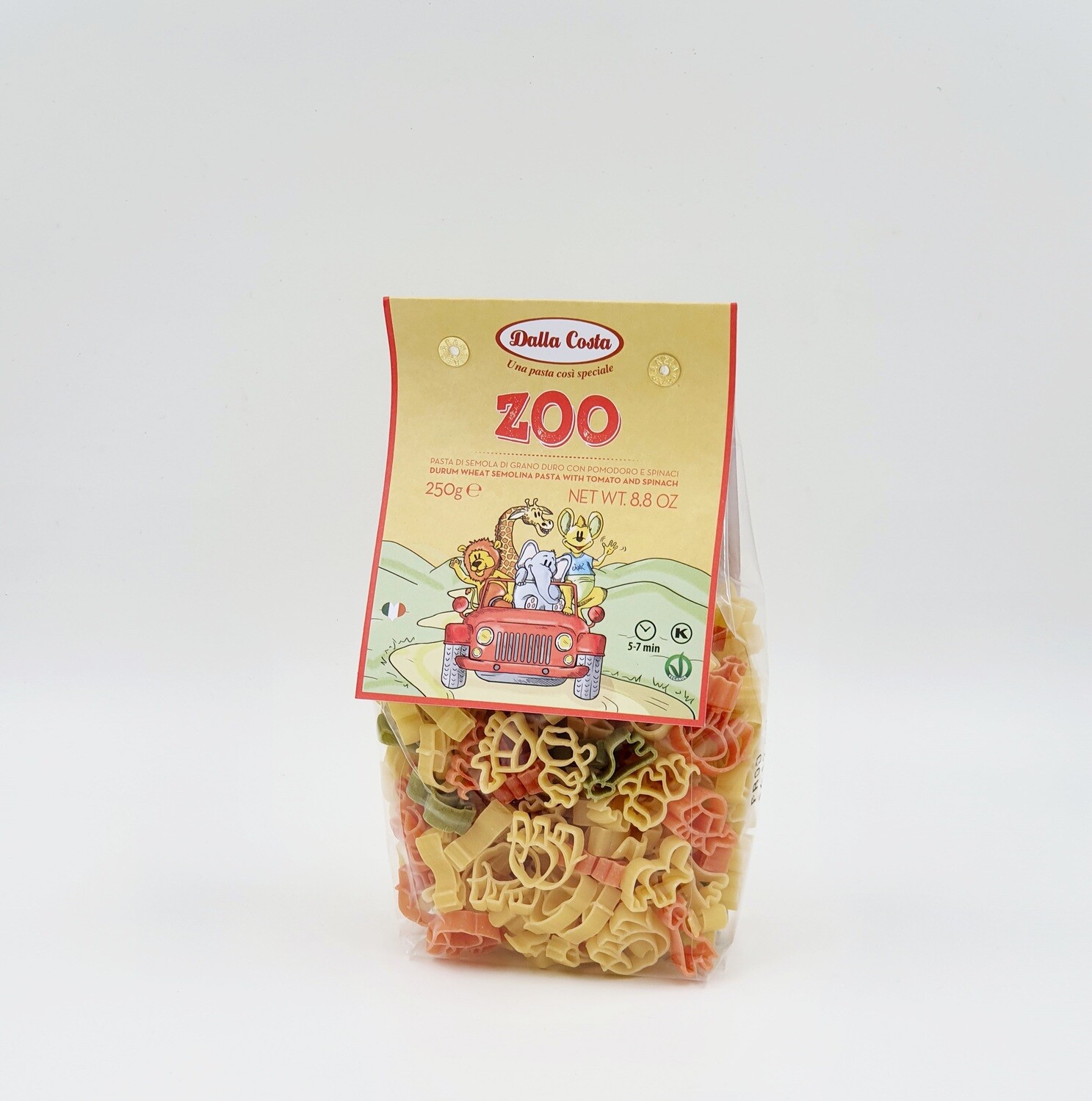 Makaronai su pomidorais ir špinatais (gyvūnėliai), 250 gr