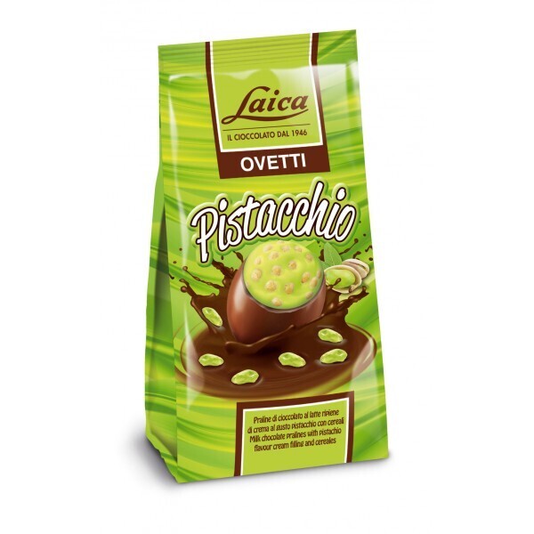 Šokoladiniai kiaušiniai su pistacijų kremu, LAICA - 120 gr