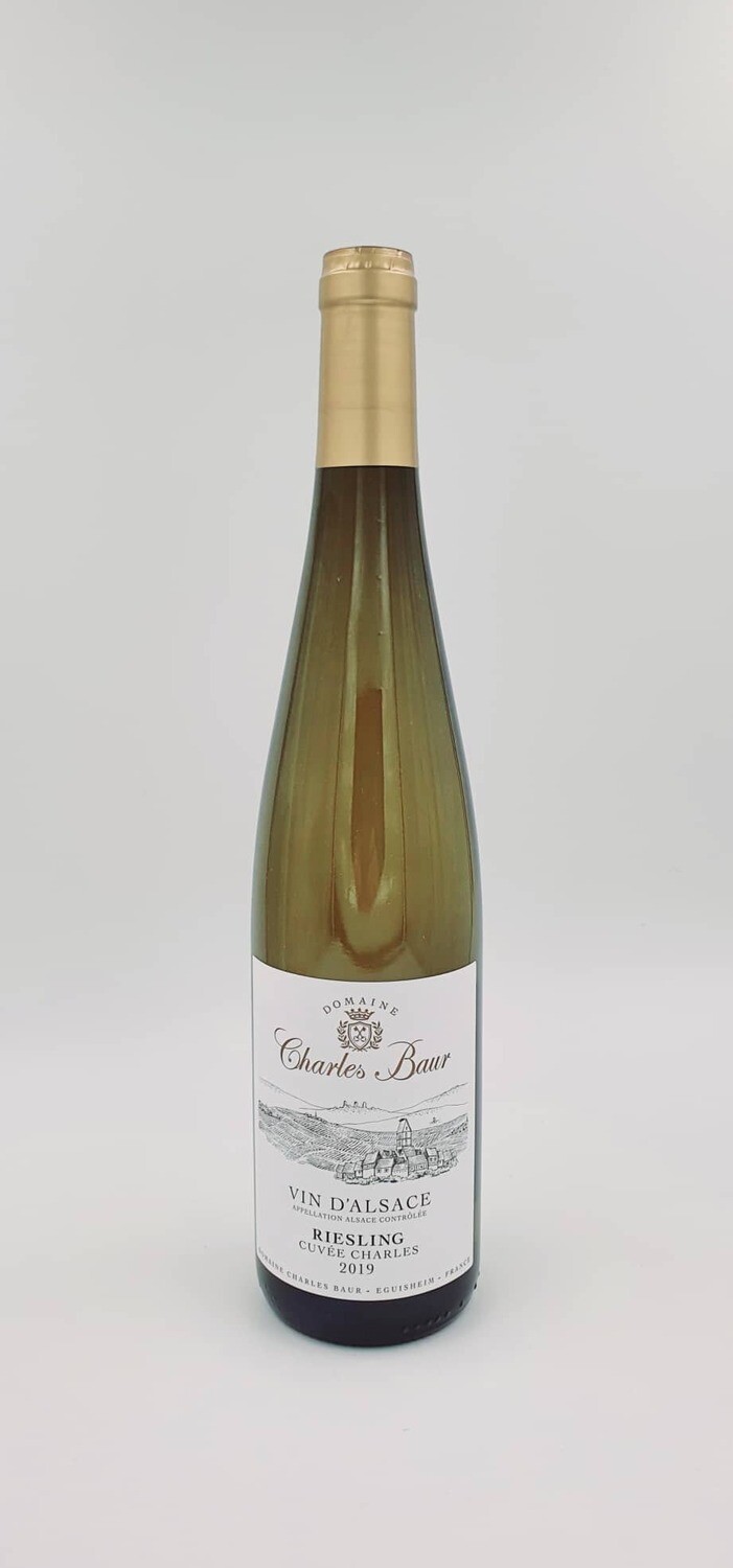 Baltas sausas baltas vynas D&#39;Alsace RIESLING  CUVÉE CHARLES 2022 (ekologiškas)
