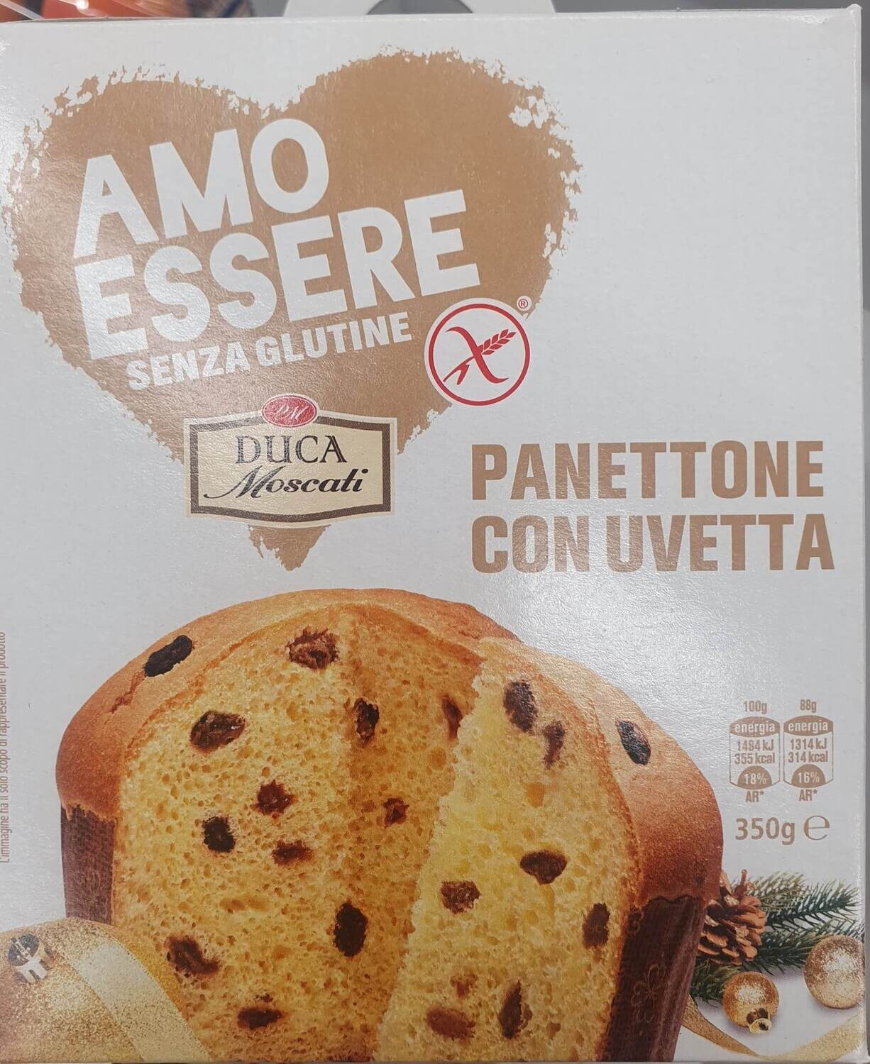 Klasikinis panetonas be glitimo - 350 gr, Duca Moscati