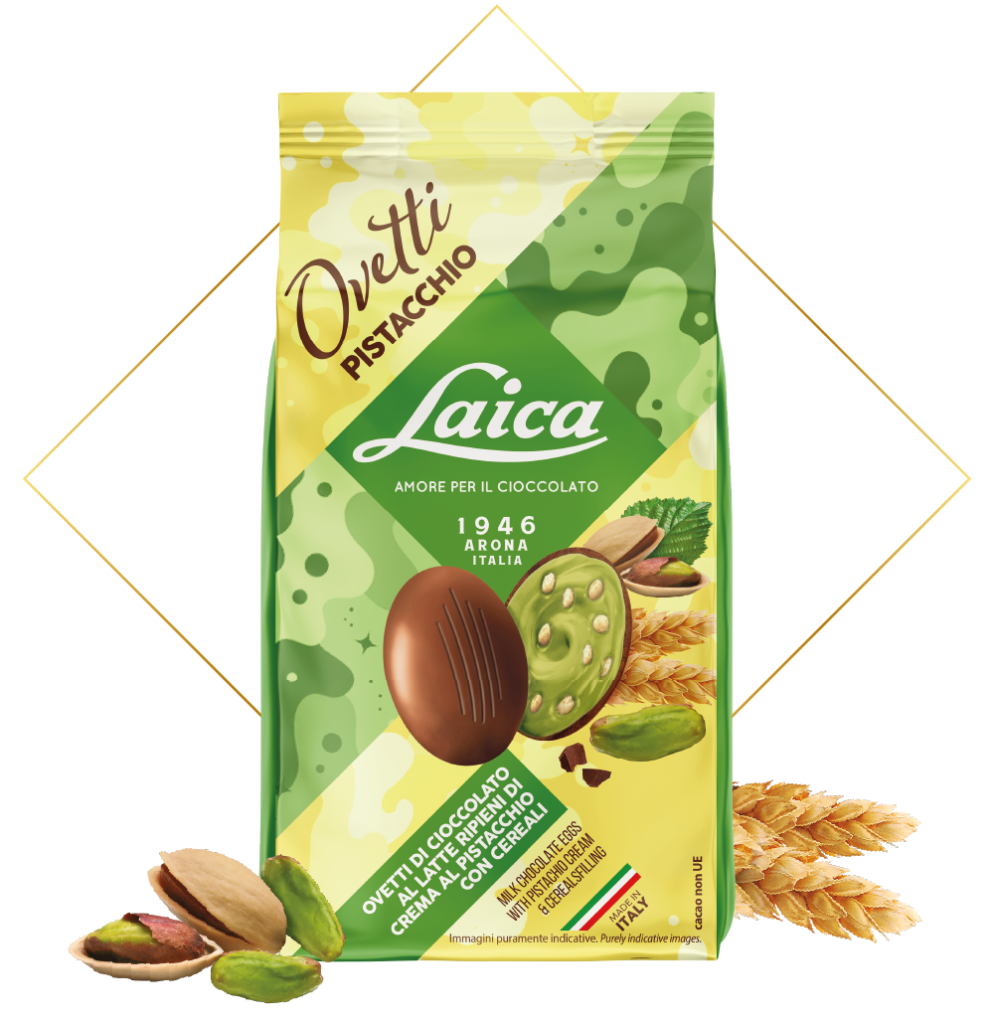 Šokoladiniai kiaušiniai su pistacijų kremu, LAICA - 120 gr