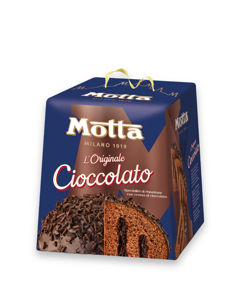 Šokoladinis - vanilinis panetonas su šokoladiniu kremu ir 
&quot;Panettone Con Crema Cioccolato&quot; - 800 gr., Motta