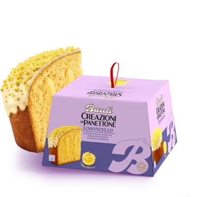 Kalėdinis itališkas pyragas &quot;PANETTONE CON CREMA AL LIMONCELLO - 750 gr., Bauli
