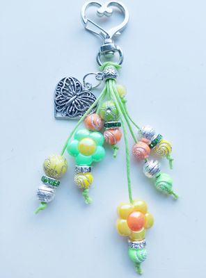 Sleutel/tashanger Pakket DIY appelgroen - geel - oranje