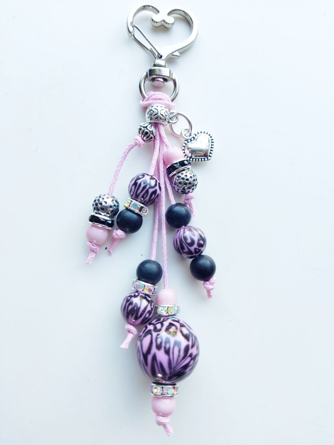 Sleutelhanger pakketje DIY roze - zwart