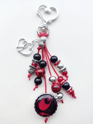 Sleutelhanger pakketje DIY rood - zwart